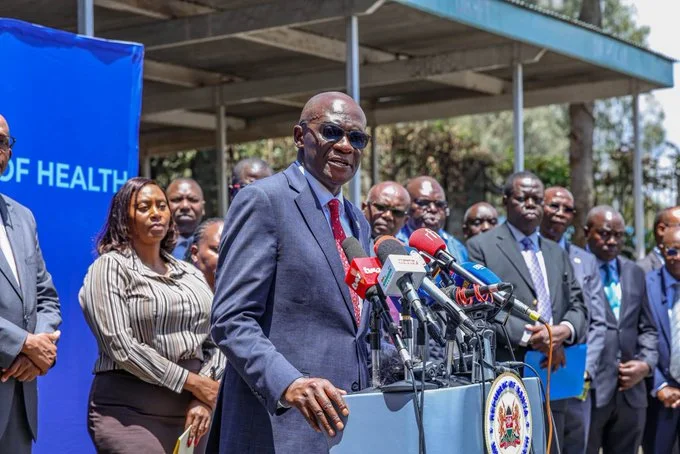 Director-General for Health Dr Patrick Amoth during a press briefing at Afya House, Nairobi on October 6, 2026.