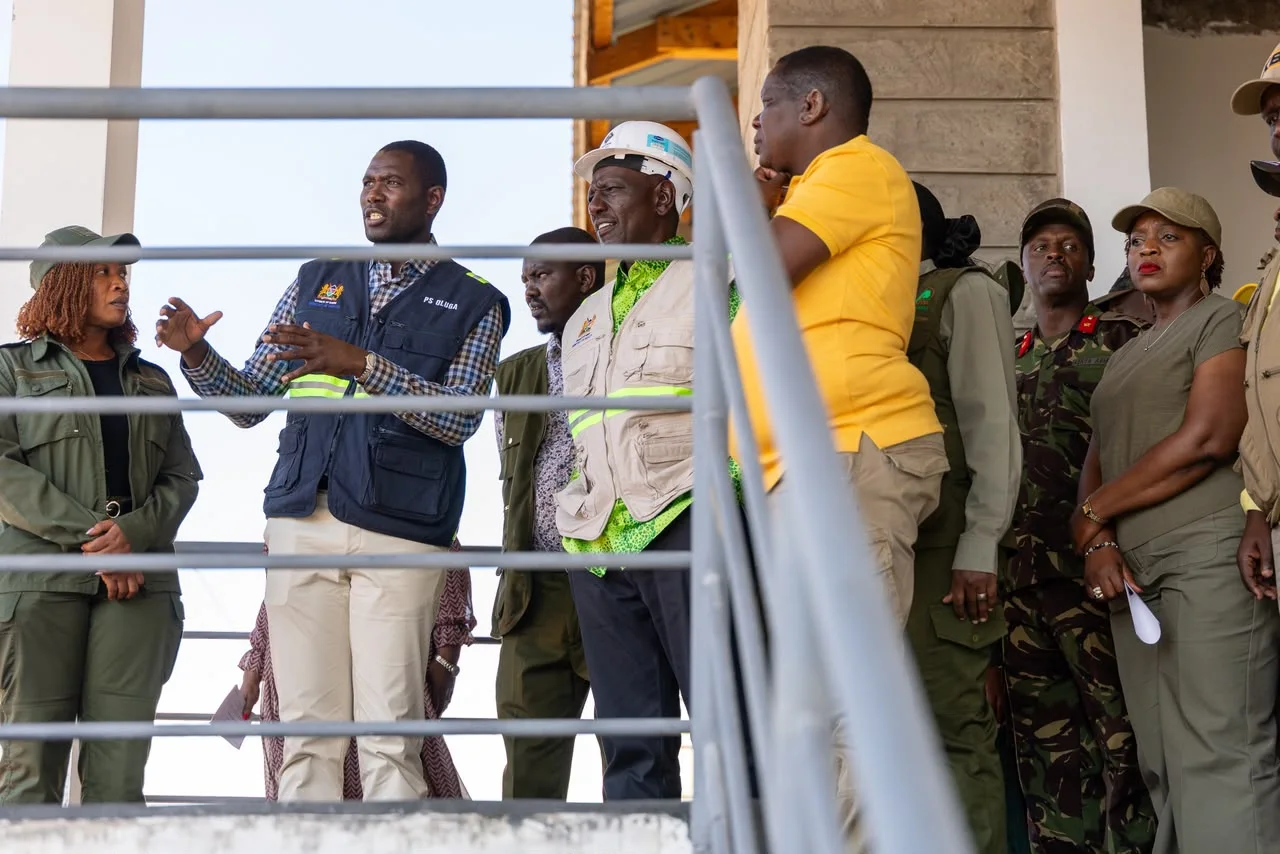 President William Ruto, accompanied by Principal Secretary for Medical Services Ouma Oluga, among other leaders in Trans Nzoia on October 10, 2026