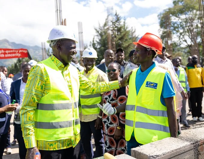 President William Ruto (L) during his development tour of Nandi County on October 12, 2026