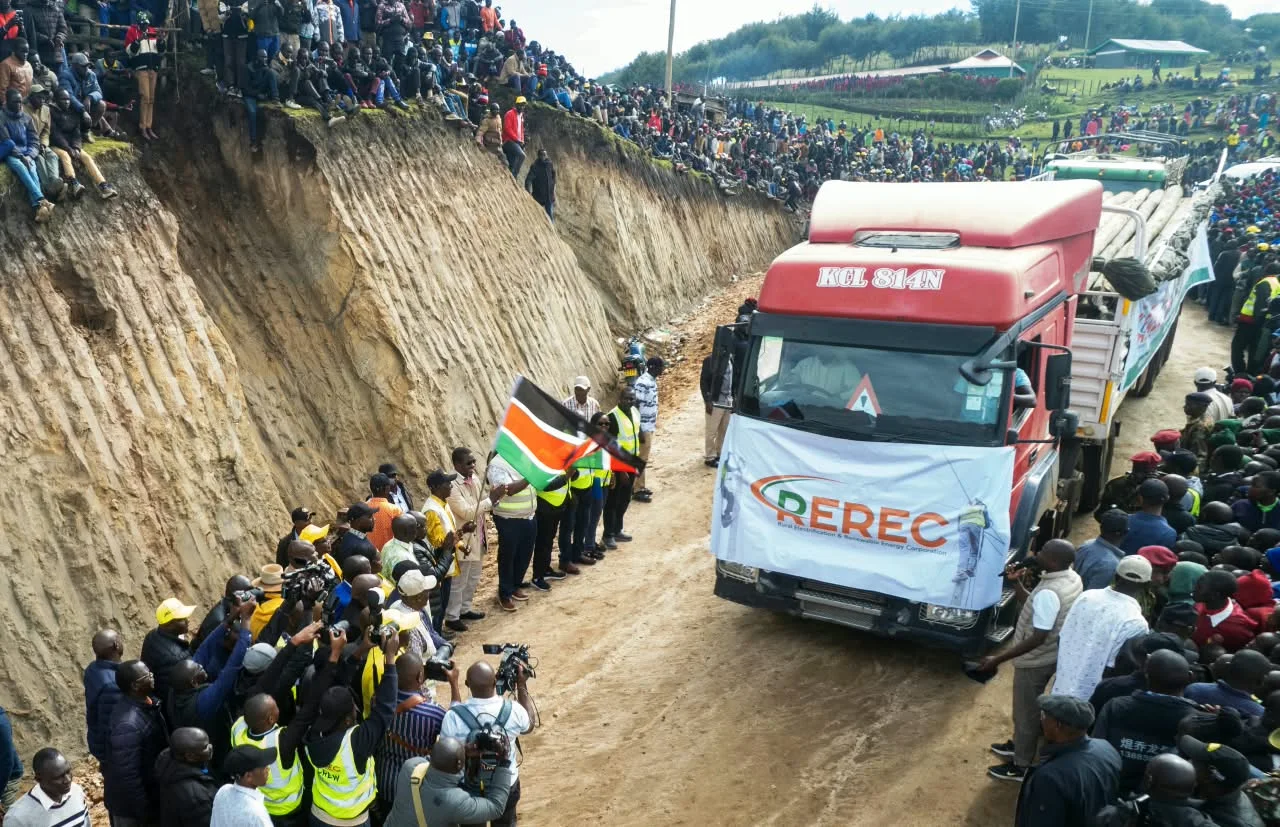 President William Ruto during the flag-off of the inspection of the Kapsait-Sondany Road and Last Mile Connectivity projects in West Pokot County on October 14, 2026.