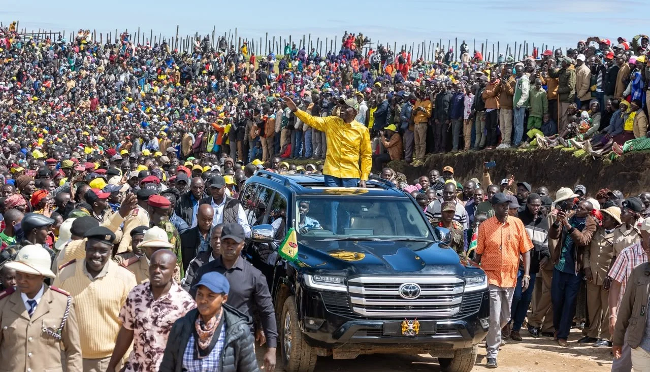 President William Ruto during the Inspection of Kapsait-Sondany Road and Last Mile Connectivity, West Pokot County, on October 14, 2026.