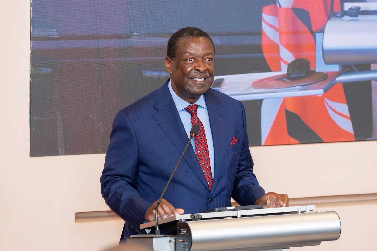 Prime Cabinet Secretary, Musalia Mudavadi, during a lecture at the National Defence College in Karen, Nairobi on October 14, 2026.