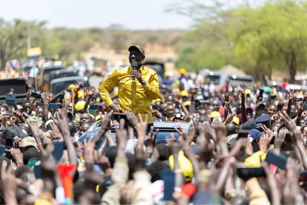President William Ruto addressing residents at Kacheliba Constituency, West Pokot County on October 14, 2026.