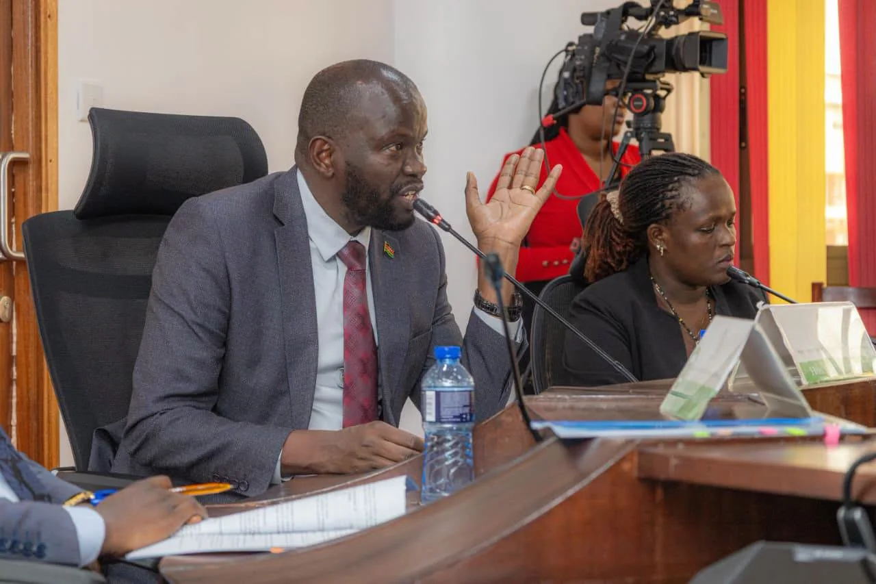 Luanda MP Dick Maungu, Chair of the National Assembly’s Public Investments Committee on Governance and Education during the examination of the Auditor-General’s reports for the financial years 2020/2021 to 2024/2025: Meru School, St. Mary's Girls High School, Igoji, Chogoria Girls High School and Ikuu Boys High School on October 14, 2026.