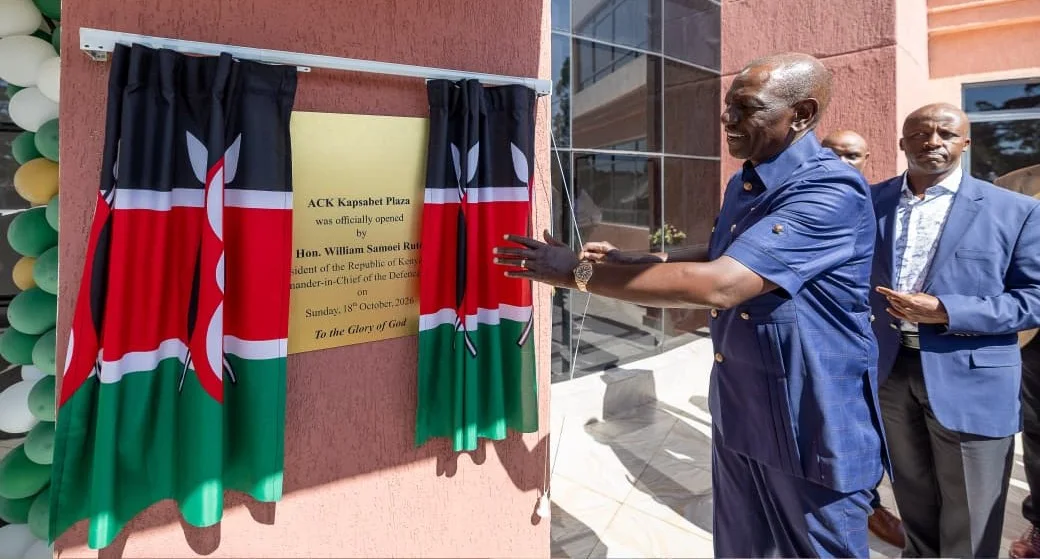 President William Ruto opens the Anglican Church of Kenya Kapsabet Plaza, Chesumei Constituency, Nandi County on October 18, 2026.