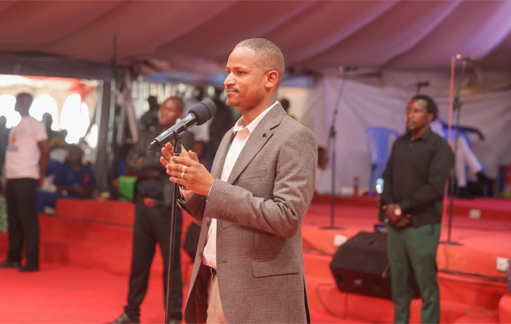 Embakasi East MP, Babu Owino during a church service in Nairobi on October 18, 2026.