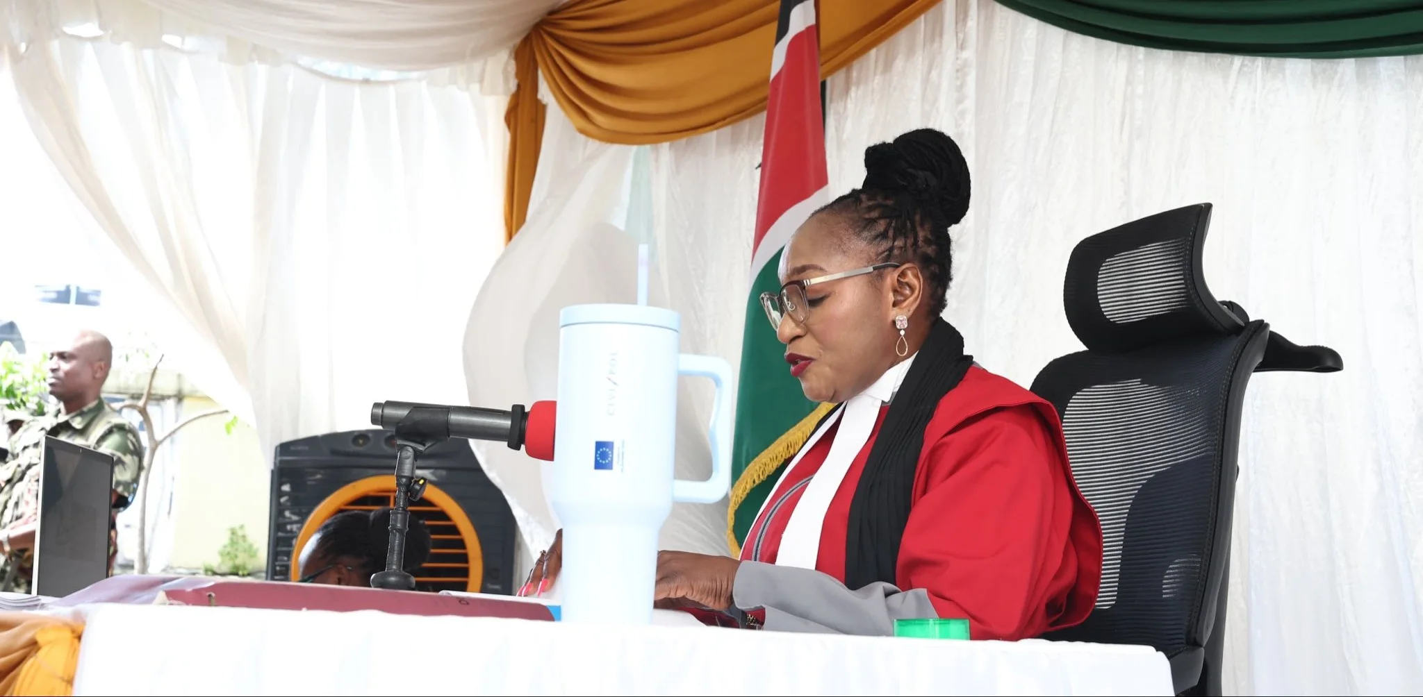 Mombasa High Court Judge Justice Diana Kavedza delivers judgment on October 19, 2026, in the murder case against Paul Nthenge Mackenzie and 30 co-accused over the deaths of 190 children and one adult in the Shakahola tragedy.
