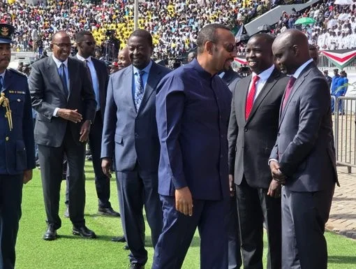Ethiopian Prime Minister Abiy Ahmed graces the 63rd Mashujaa Day celebration in Eldoret, Uasin Gishu County on October 20, 2026.