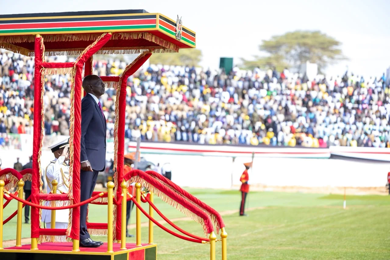 President William Ruto during Mashujaa Day 2026 celebrations in Eldoret, Uasin Gishu County on October 20, 2026
