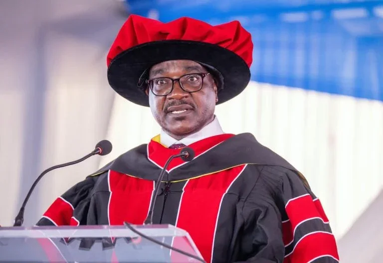 Education Cabinet Secretary Julius Ogamba speaking during the 10th graduation ceremony at Thika Technical Training Institute in Kiambu County on October 23, 2026.